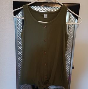 Old Navy Green Button Down Tank Top for women Casual